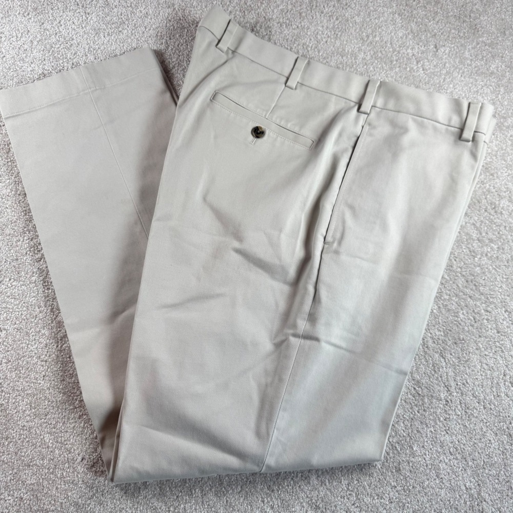 Brooks Brothers Advantage Chino Clark Khaki Pants Men 40x32 Straight Leg Stretch